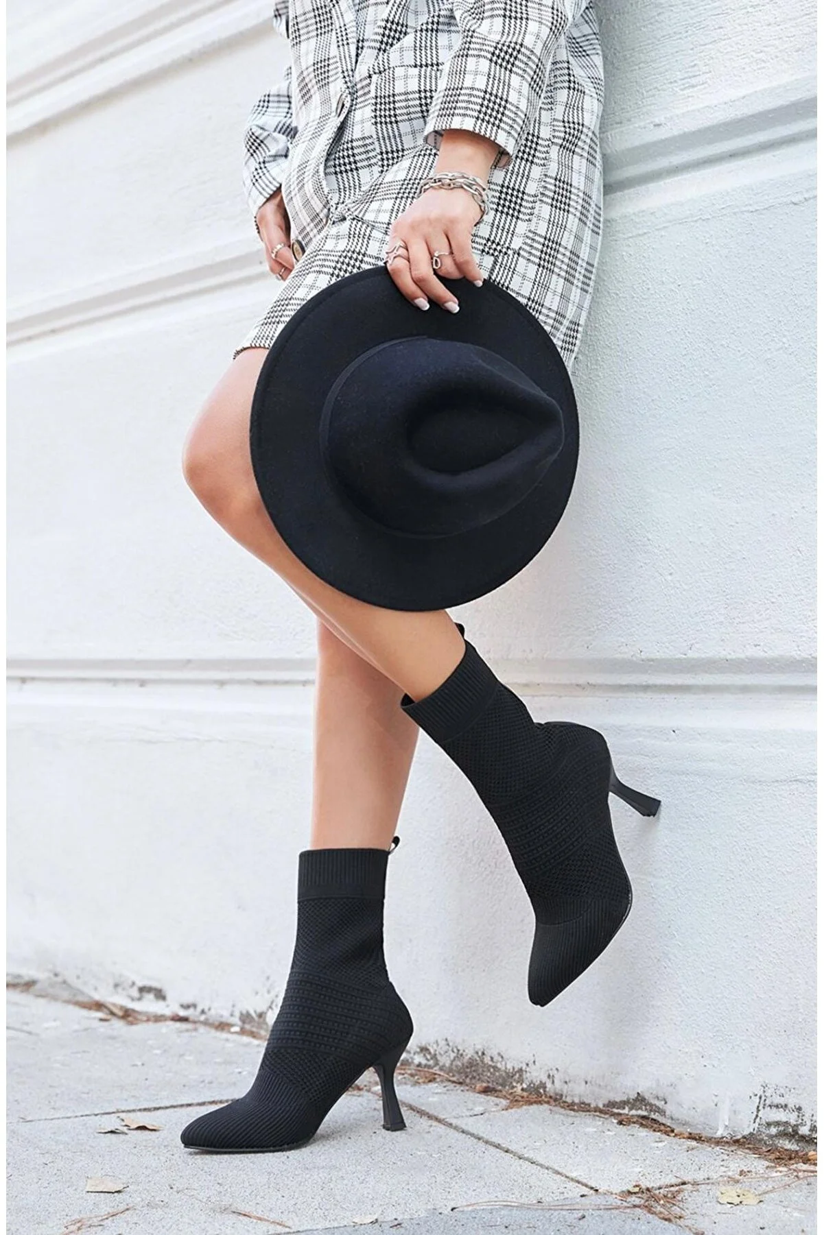 BYMERİCC Women's Knitted High Heel Boots 09