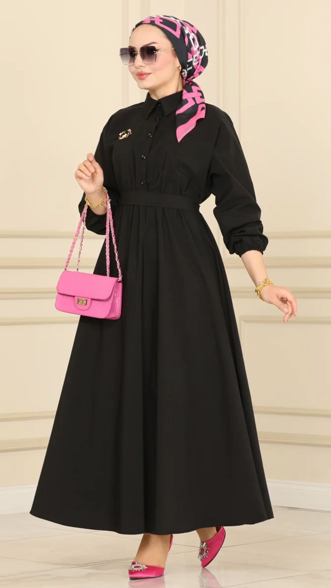 ONE SIZE Features Elastic Tericotton Dress 2475SVT808 , 5 colors availabel