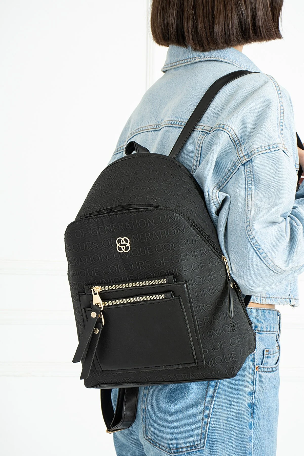 Exquisite Patterns: besmoda's Stylish Backpack with Front Pocket